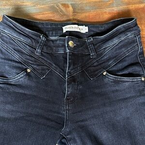 Ranch Dress’n Jolene Bootcut Distressed hem Dark Wash Jean Size M